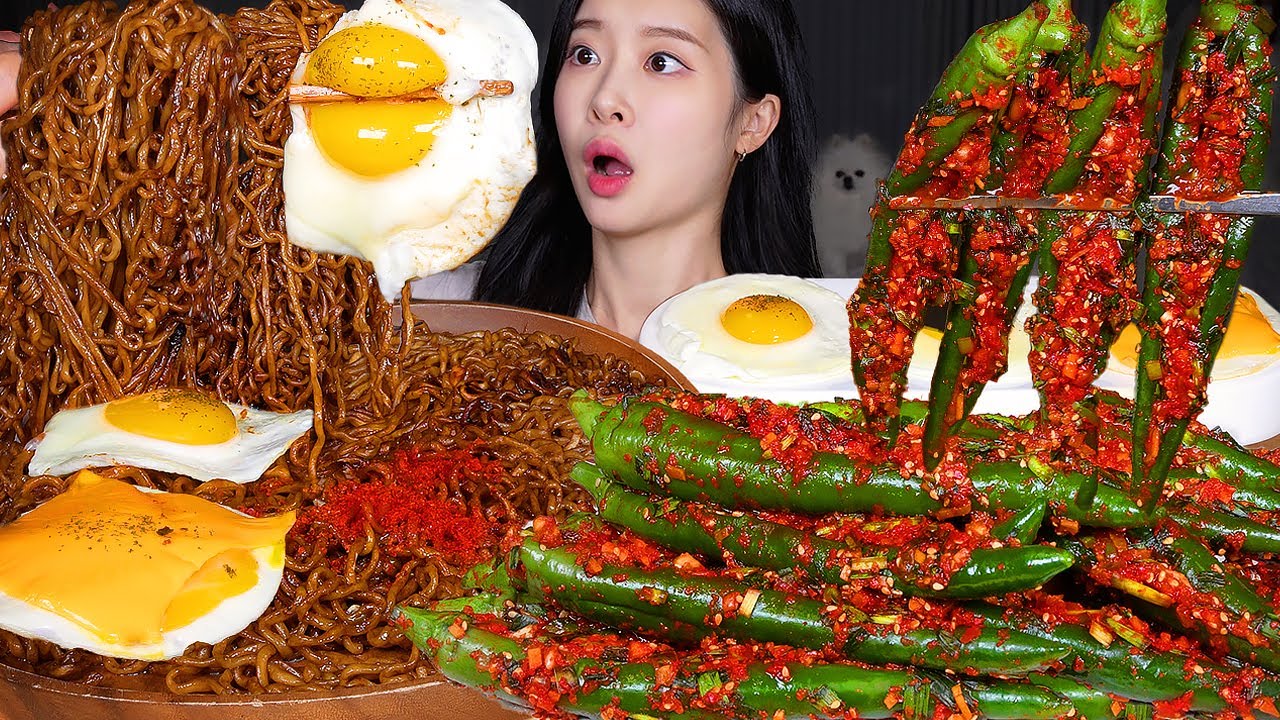 ASMR MUKBANG | 매운 고추김치 담근날 🌶️ 짜파게티 3봉지 고춧가루 팍팍! 고추김치 레시피 먹방 Spicy Chili Kim