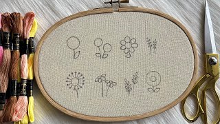 8 MUST LEARN !! Little Flowers Embroidery Tutorial 🌷 Embroidery tutorial for beginners by Gossamer