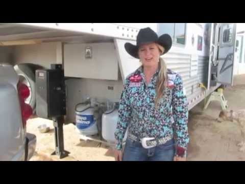 Kenda Lenseigne Shooting Star showing her Equalizer horse trailer jack