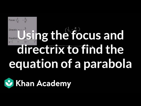 Using the focus and directrix to find the equation of a parabola | Algebra II | Khan Academy