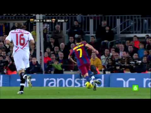 FCB vs SEVILLA F.C gol David Villa