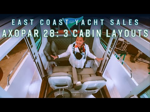 Axopar 28 Three Cabin layout transformations! with yacht broker Charlotte Kinkade