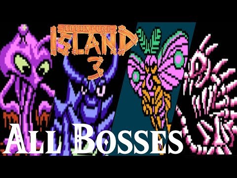 Adventure Island 3 (NES) // All Bosses