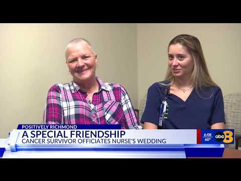 Patient officiates her nurse’s wedding after the pair became friends during cancer treatment