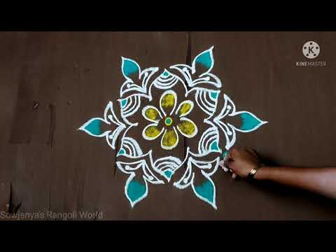 beautiful flower🌺rangoli designs,chukkala muggulu,latest rangoli designs, sowjanya'srangoliworld