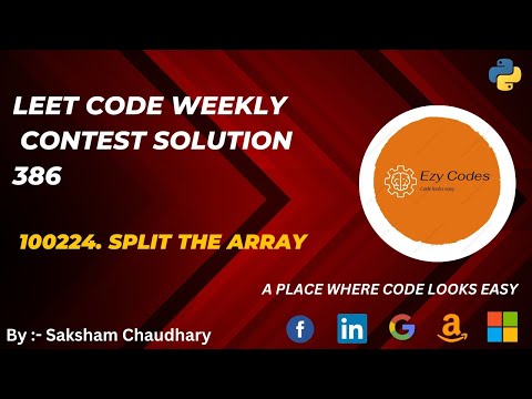100224 Split The Array Leetcode Weekly Solution 384 Python 3 Easy Code Weeklycontest