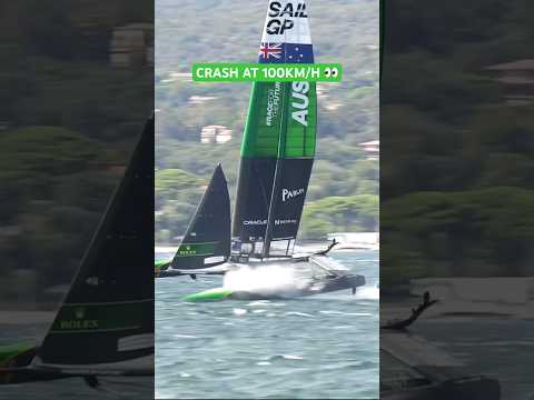 Australia nose dive at full speed 😳😳😳 #sailgp #sailing #crash