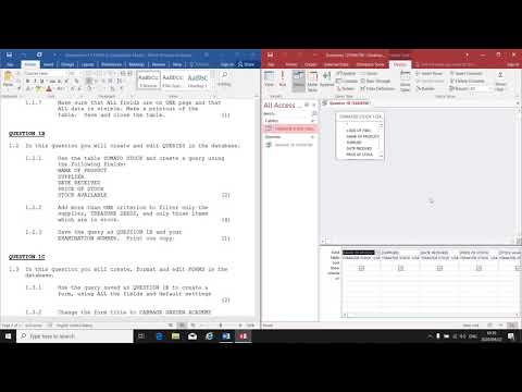 Office Data Processing L4 (MS Access - Creating a Query) - Mrs. L. Stander