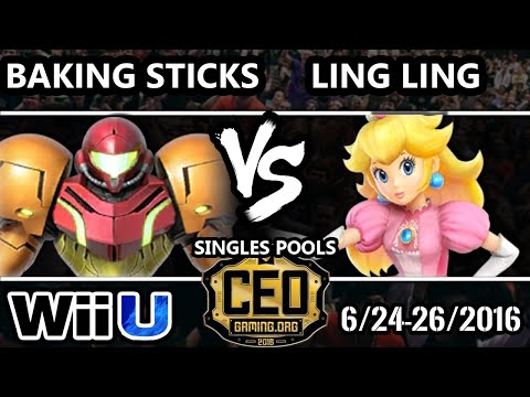 CEO 2016 Smash 4 - LingLing (Peach) Vs.Bakingsticks (Samus) SSB4 Tournament - Smash Wii U