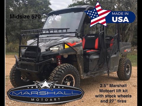 Polaris Ranger Midsize 2.5 inch Leveling Lift Kit Install Video by Marshall Motoart: USA Manufacture