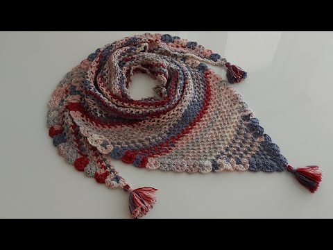 Easy crochet knitting triangle shawl / knitting shawl patterns / knitting patterns
