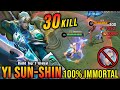 100 IMMORTAL 30 Kills Yi Sun Shin Best Build And Emblem Build Top 1 Global Yi Sun Shin MLBB
