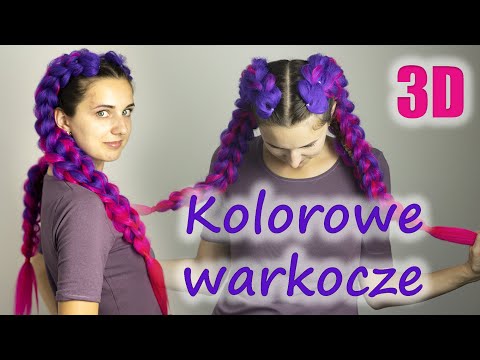 Kolorowe warkocze 3D. Doczepiane warkocze. Urlopowa fryzura na sobie. Jak zrobicz.