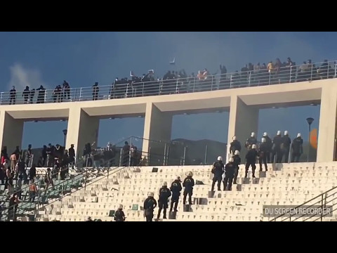 Greek Cup Final 2017 AEK Hooligans against Paok and Partizan Hooligans