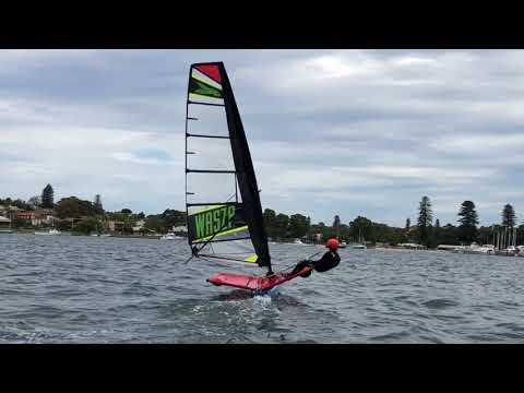 Will Drew Sailing first Waszp Sail.