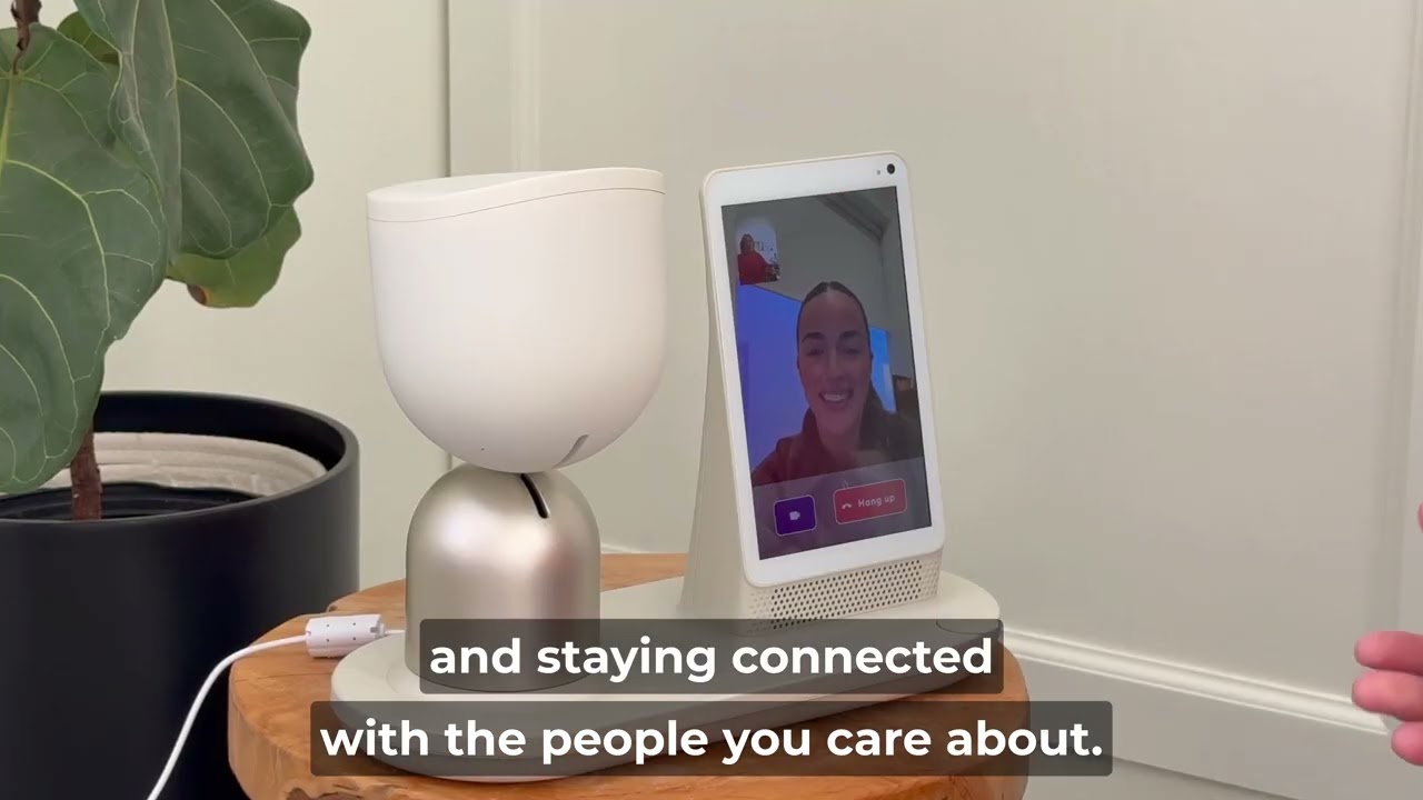 ElliQ companion robot and tablet in the official setup film