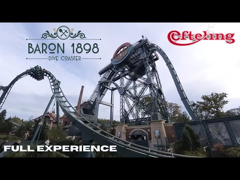 Baron 1898 dive coaster in Efteling - Full experience