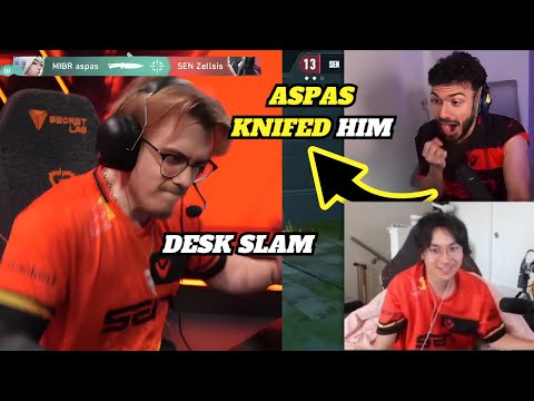 Tarik And TenZ React To Zellsis RAGE After Getting Knifed By Aspas (DESK SLAM)