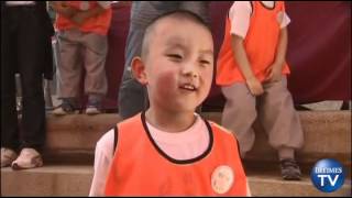 Young Buddhist Monks Celebrate Buddha's Upcoming Birthday With Soccer
