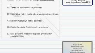 KPSS 2011 Çözümleri - Tarih ( Bölüm 2 )