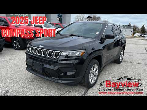 2025 Jeep Compass Sport 4x4 in Black for sale at Bayview Chrysler Dodge Jeep Ram in Sarnia, ON