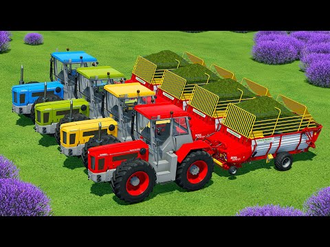 CUT, LOAD AND TRANSPORT LUCERNE WITH SCHULLER TRACTORS - Farming Simulator 22