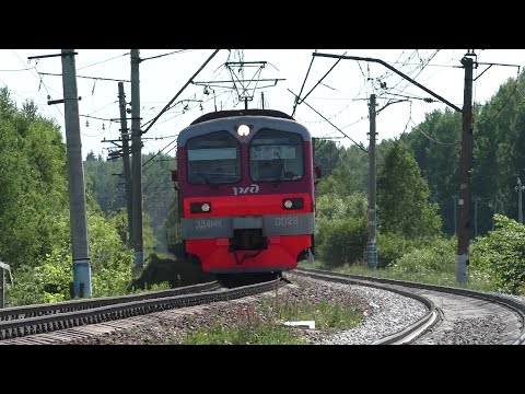 Электропоезд ЭД4МК-0029 перегон Тихонова Пустынь - Суходрев