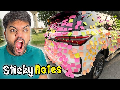 Meri Gari Par Sticky Notes Prank Ho Geya 😱 | Sticky Notes Car Prank (Gone Wrong) 😡