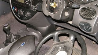 Steering wheel removal on a Ford Focus.