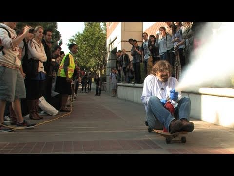 Newton's 3rd Law Explained with Skateboard, Rocket