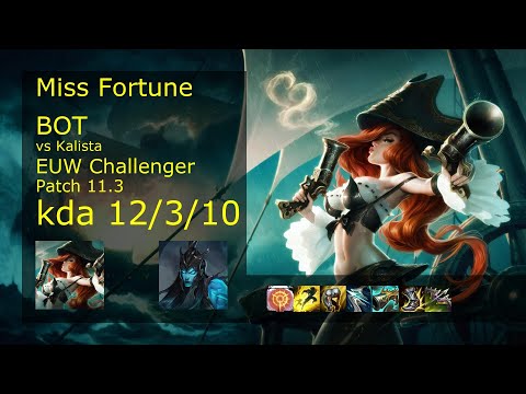 Miss Fortune ADC & Bard vs Kalista & Rell - EUW Challenger 12/3/10 Patch 11.3 Gameplay