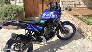 Tenere 700 2021 ARROW EXHAUST vs STOCK vs NO DB KILLER / 4K