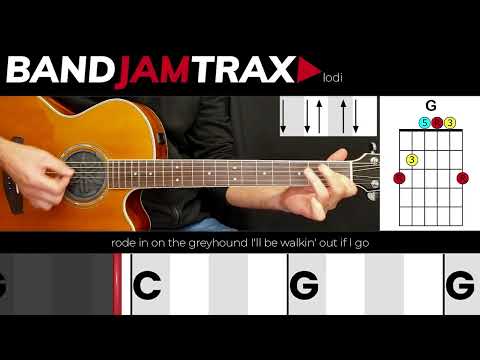 Lodi - CCR | EASY GUITAR LESSON | Scrolling Chords & Lyrics