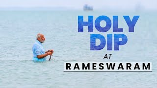 PM Modi takes holy dip at Rameswaram Tamil Nadu