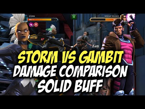 Buffed Storm Vs Gambit Damage Comparison | She Is Really Good Now! | Marvel Contest Of Champions
