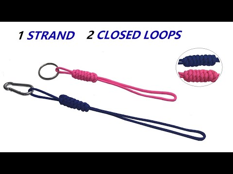 Single Strand 2 Closed Loops - DIY Make a Paracord Lanyard Chain Easily #diy