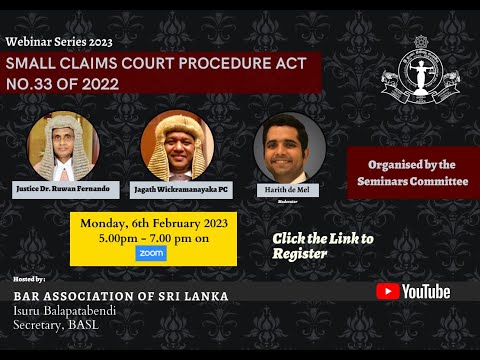 1ST BASL Webinar 2023 - Small Claims Court Procedure Act No.33 of 2022