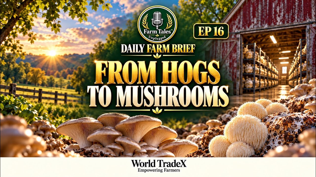 Hog Barn Becomes Mushroom Farm, Pumpkin Theft & 3D Corn Robots | Daily Farm Brief