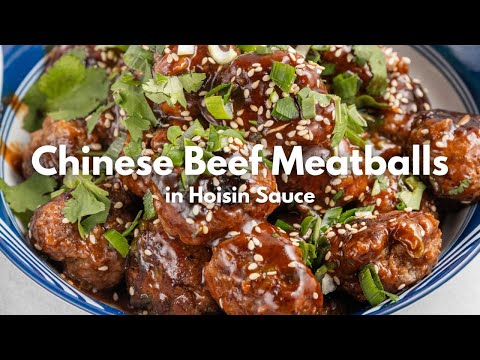 Chinese Beef Meatballs in Hoisin Sauce