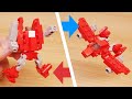 Micro LEGO brick fighter jet transformer mech - Red Sky (similar to PowerGlide)
