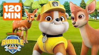 Rubble Rescues Animals In Builder Cove! w/ Wheeler, Charger & Mix | 2 Hours | Rubble & Crew