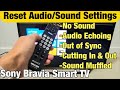 Sony Bravia Smart TV How To Reset Audio Sound Settings Fix Many Audio Issues