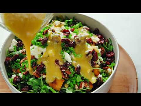 Hearty Sweet Potato, Arugula & Wild Rice Salad with Ginger Dressing