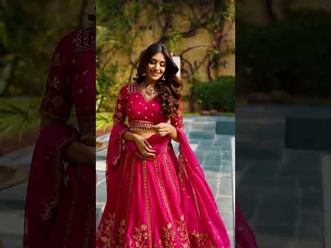 Rani Pink Natural Silk Sequins & Thread Embroidered Lehenga Choli Set with Organza Dupatta – Stitched 4-Meter Flair Lehenga with Double Cancan & Designer Unstitched Blouse