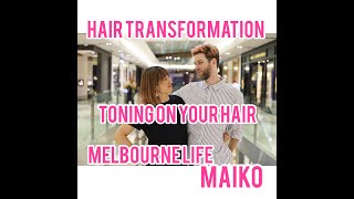 Hair transformation PINK MEN'S HAIRSTYLE [ ENGLISH ]