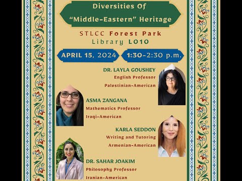 Dr. Sahar Joakim as Panelist on Diversities in the "Middle East"