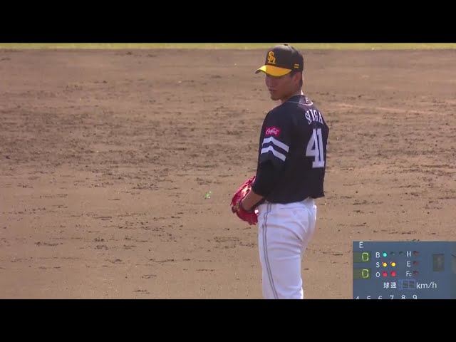 【春季キャンプ】ホークス・千賀が鋭い変化球で松田を三振に切って取った!!