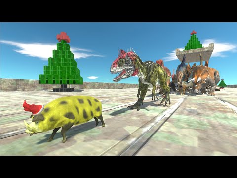 Race to eat Mud Pig Santa - Animal Revolt Battle Simulator