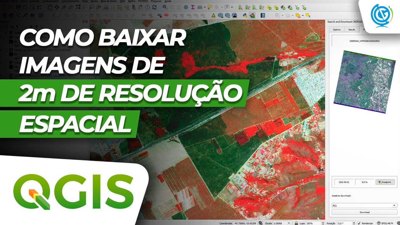 Como Baixar Imagens do CBERS-4A com 2m de Resolução Espacial pelo QGIS