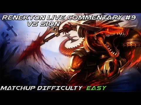League Of Legends: Renekton Live Commentary #9 Vs Sion [Patch 5.16]